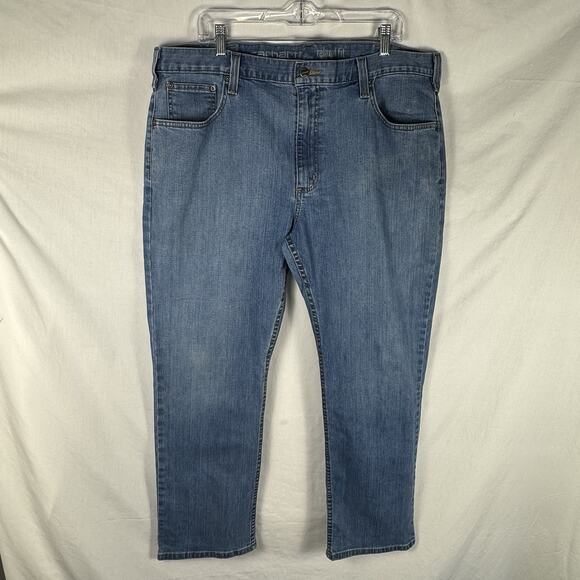 Carhartt Denim Jeans Mens 40x30 Blue Relaxed Fit Pants Workwear - Picture 1 of 6